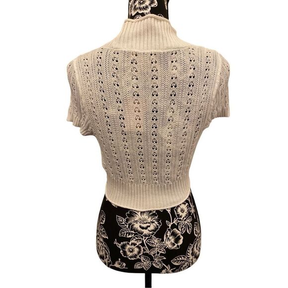 Arizona Jean Co Cropped Crochet Sweater Knit Juniors Sz Medium Boho Bohemian - Picture 2 of 15